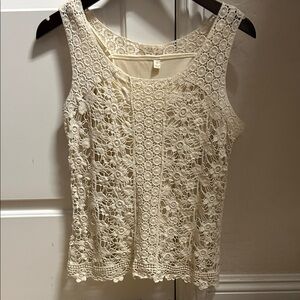 Adiva Cream Lace Tank Top